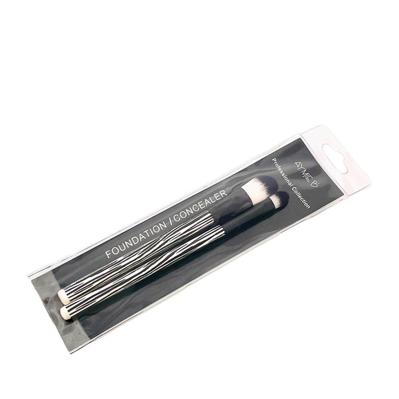 NIB AYMIE B' Professional Foundation Brush & Concealer Brush Set Makeup Brushes - Picture 2 of 4